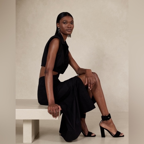 NWT! Banana Republic Green Yasmin Cut-Out Shirt Dress - Size 20 🌗 - Picture 4 of 8